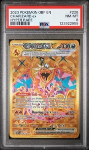2023 Pokémon OBF en Charizard EX Hyper Rare 228/197 PSA 8 - Picture 1 of 1