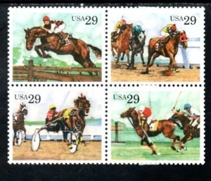 US Scott #2759a block of 4, "Sporting Horses" MNH - Picture 1 of 1