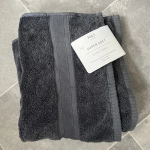 M&S Supersoft Hand Towel Grey 100% Cotton 550CSM New - Picture 1 of 4