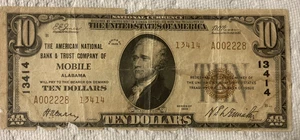 Mobile, Alabama (AL) $10 National Bank Note, 1929, Ty 2, Ch 13414 - Picture 1 of 2