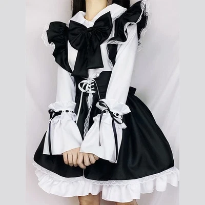 Lolita Maid Dress Longsleeve Outfit Vintage Gothic Clothingfor Boys, for Girls - Image 1 of 4