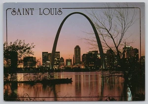 Kontinentale Postkarte Gateway Arch St Louis Missouri Dämmerung - Bild 1 von 2