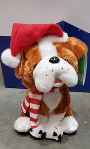 Peluche cane natalizio che canta animato gemma - cappello e sciarpa Babbo Natale, testa si muove - Foto 1 di 6