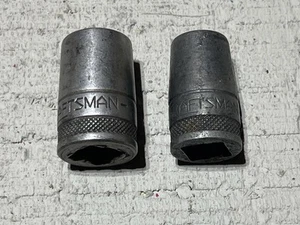 Vintage Craftsman Knurled Base 2 Sockets BE 1/2” 5/8” Vintage USA Early Crafts - Picture 1 of 11
