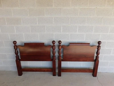 Pennsylvania House Cherry Cannonball Poster Twin Headboard - a Pair - Image 1 of 4