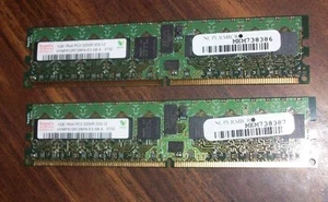 2GB Lot of 2 Hynix 1GB 1Rx4 PC2-3200R-333-12  HYMP512R72BP4-E3 AB-A - Picture 1 of 1