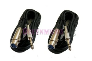 2x 6FT XLR Shielded Female 3Pin to 1/4" Stereo TRS BALANCED Mic Microphone Cable - Picture 1 of 1