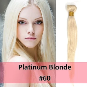 Platinum Blonde Straight WeavyTexture Highest Quality Sew In Virgin Human Hair  - Picture 1 of 7