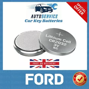 2x Chiave Batteria Auto FOB Per Ford Focus C Max Fiesta Kuga Galaxy Cougar CR2032 - Foto 1 di 24