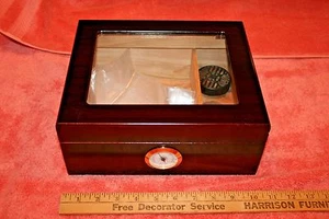 Quality Importers Dark Wood Humidor with Glass Top - Picture 1 of 8