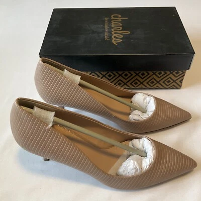 Zapatos de salón Charles By Charles David con tacón sin cordones para mujer talla 10 M lagarto desnudo Foto 1 de 4