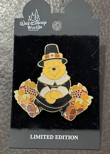 Disney WDW Winnie Pooh Pilgrim Thanksgiving 2001  Pin/Pins Limited Ed 3500 - Picture 1 of 8