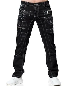 KOSMO LUPO Herren Jeans Hose Black Denim STRETCH Japan Style KM009-1 - Bild 1 von 5