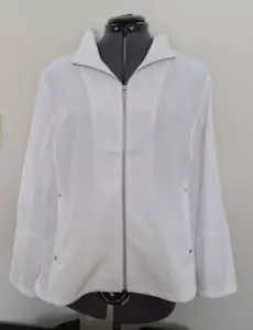 NWT Women Chico Zenergy White Spring Breathable Jacket 3 Activewear Zip Mesh - Picture 1 of 16