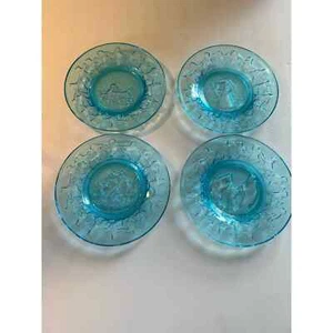 Vintage Tiara Indiana Glas blau Kinderzimmer Reimplatten 6,5 Zoll 4er Set - Bild 1 von 9