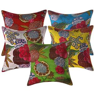 Details about   Indian Home Decorative Lightweight Cushion Case Embroidery work Pillow Cover