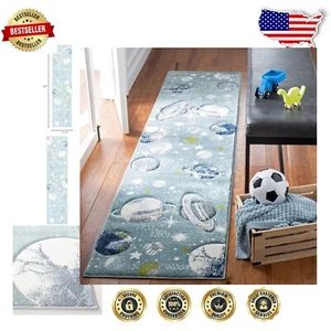 Stylish Machine-Made Kids Runner Rug 2'3" x 10' - Perfect for High Traffic - Picture 1 of 10