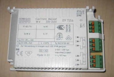 EVG HÜCO 2x18Watt 4-pin TCT TCD 097554 hueco electronic ballast Vorschaltgerät