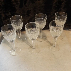 Set 6 Vintage WATERFORD Crystal COLLEEN Tall Stem Claret Wine Glass Retired - Picture 1 of 6