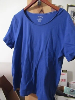 White stag Blue Round neck 100% Cotton women's short sleeve top XXL - Image 1 of 2