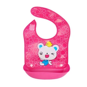 Baby Waterproof Bibs Silicone Feeding Baby Saliva Towel Newborn Cartoon Aprons B - Picture 1 of 13