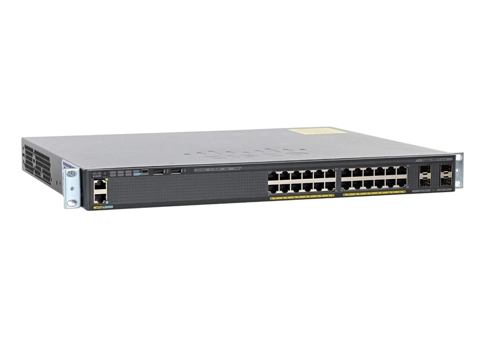 Cisco Catalyst 2960-X 24 Port PoE Switch - WS-C2960X-24P - SFP - RJ-45 - Image 1 of 1