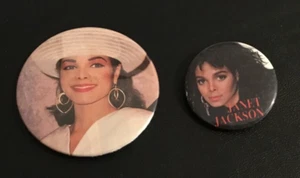 Vintage 1990 Janet Jackson Button Pin 1.5" & Magnet 2.25" - Picture 1 of 3