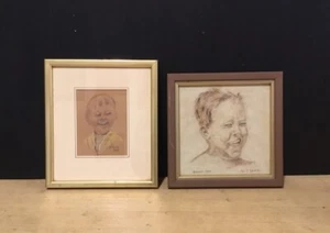 VINTAGE PORTRAIT DRAWINGS IAN LAWRIE SMALL 1950s “ HOWARD “ - Picture 1 of 18