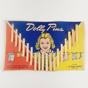 Alfileres Dolly vintage 18 alfileres para ropa de madera alfileres para ropa tarjeta original no. 180 - #4 - Imagen 1 de 8