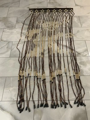 RARO Grateful Dead Vintage Años 70 Colgante Madera Cuentas Marco Puerta Cortina Madera Foto 1 de 3