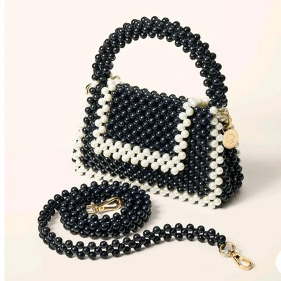 NWT Black and White Beaded Bag Kate Spade Colorblock - Image 1 of 4