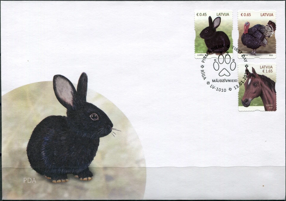 Latvia 2023. Domestic Animals (Mint) First Day Cover - Image 1 of 1