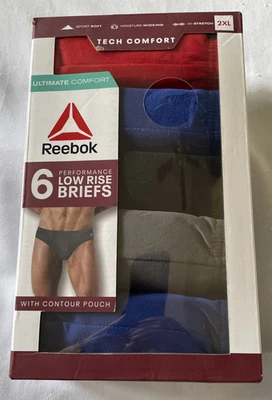 Reebok XL Tech Ultimate Comfort Performance Low Rise Briefs Underwear 6 Pack - Image 1 of 4