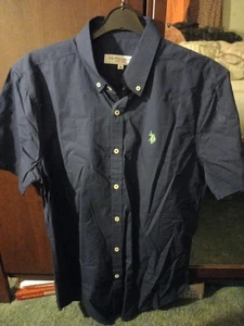 U.S Polo Assn Men's Navy Blue Shirt UK Size M Shortsleeve - Picture 1 of 3
