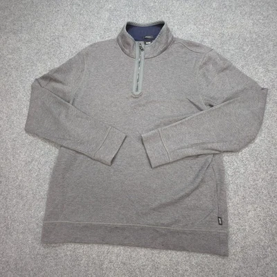 Hugo Boss Jumper Men LARGE Grey Long Sleeve 1/4 Zip Casual Winter Regular Size L - Image 1 of 4