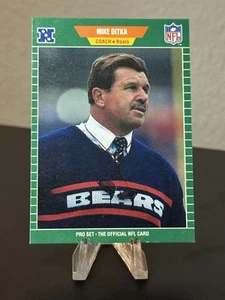 1989 Pro Set #53a Mike Ditka No HOF banner - Chicago Bears - Picture 1 of 2
