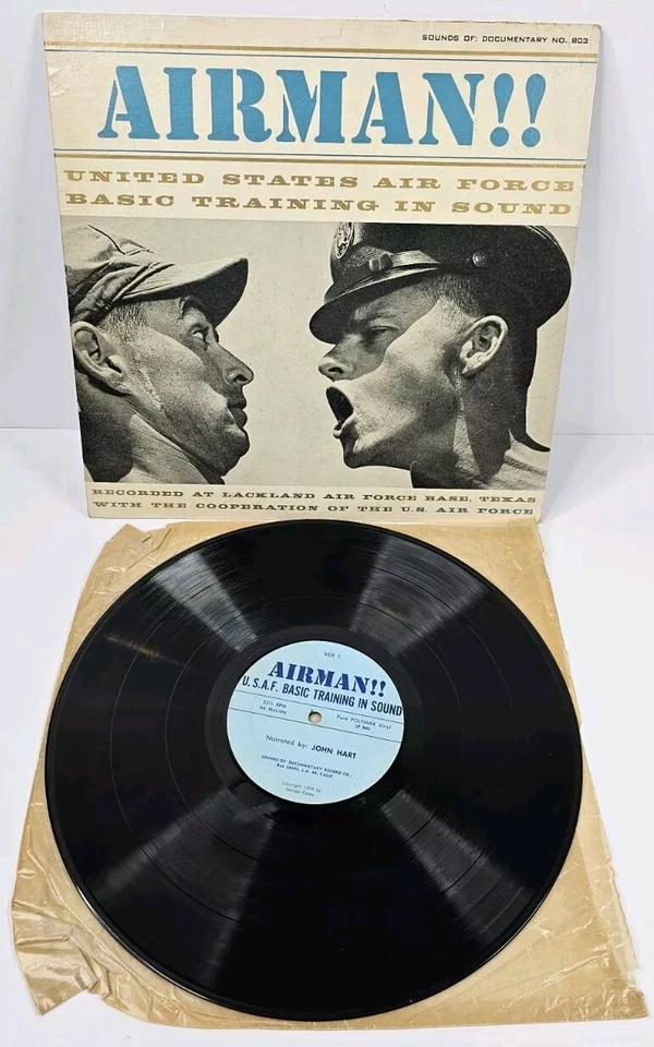 AIRMAN! UNITED STATES AIRFORCE BASIC TRAINING IN SOUND DOCUMENTARY 803 VINYL - Image 1 of 4