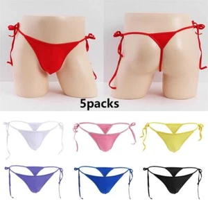 5packs Men G-string Briefs Thong Bikini Underwear T Back Pouch Panties Swimwear - Picture 1 of 31