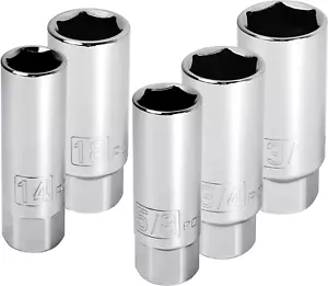 3/8-Inch Drive Spark Plug Socket Set, 6 Point, Deep Thin Wall, 5 Piece - Picture 1 of 12