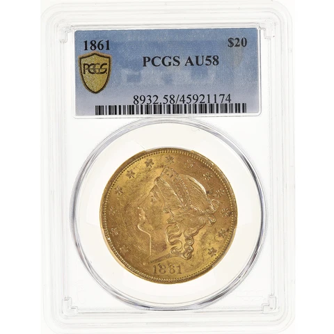 [#869291] Coin, United States, Liberty Head, $20, Double Eagle, 1861, Philadelph Cover