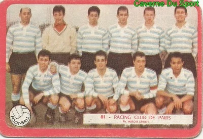 081 EQUIPE RACING CLUB DE PARIS FOOTBALL CARD CARTE MIROIR SPRINT 1960's RARE - Photo 1/2