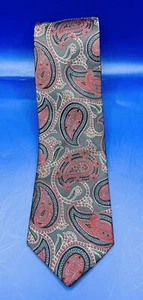 Men’s Jos A Bank Heritage Collection Tie 100% Silk Red And Black Paisleys EUC - Picture 1 of 4