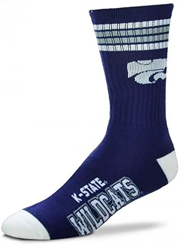 Kansas State Wildcats Purple & White 4 Stripe Deuce Crew Socks Cover