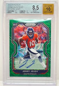 Jerry Jeudy RC 2020 Prizm Rookie Green Scope Auto 02/75 SP MINT BGS 8.5 Rare