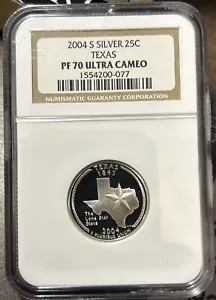 2004-S 25c Silver State Quarter - Texas ~ NGC PF70 Ultra Cameo - Picture 1 of 2