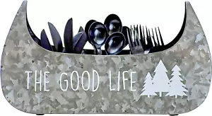 Vajilla de metal galvanizado en forma de canoa The Good Life Caddy Lake Beach (TOTALMENTE NUEVA) - Imagen 1 de 9