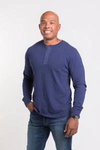 SHARPLY 157669 Men's Mason Long Sleeve Crew Neck Tee Olympic Blue Sz. XXL - Bild 1 von 2