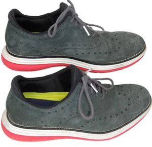 Mens Cole Haan Original Grand Ultra Oxford Shoes Wingtip C32069 Gray Nubuck 8.5M - Picture 1 of 8