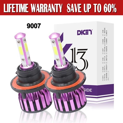 2x 9007 4-Side LED Headlight Conversion Kit 1900W 228000LM High Low Beam Bulbs - Image 1 of 4