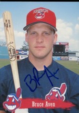 1995 Kinston Indians BRUCE AVEN Signed Card autograph RC MARLINS BEAUMONT, TX